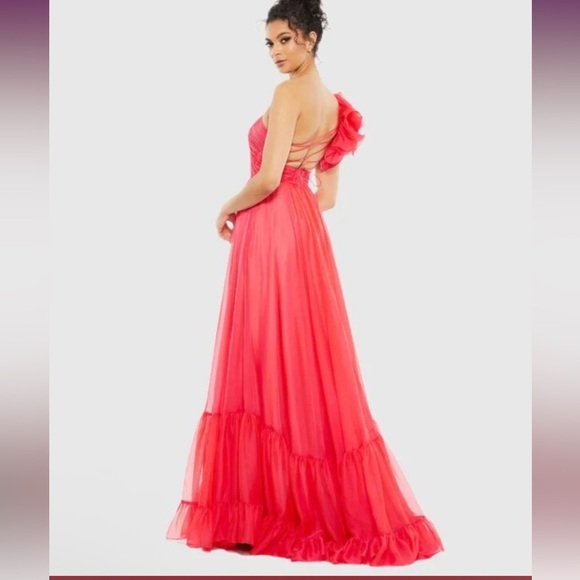 Mac Duggal 67941 One Shoulder Lace-Up Dress Size 2 New - Picture 2 of 6